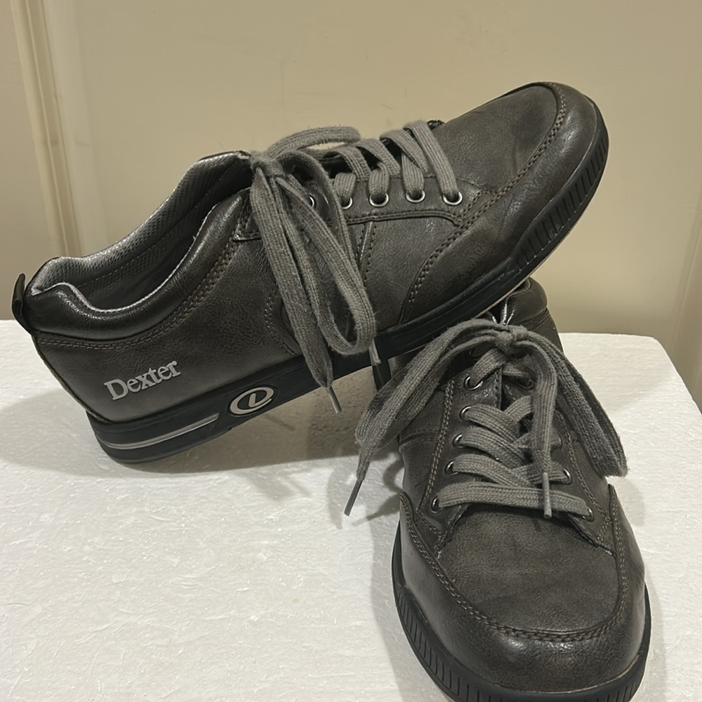 Dexter Dave men’s lace up bowling w/ slide-rite soles shoes size 11 dark grey - Picture 3 of 9